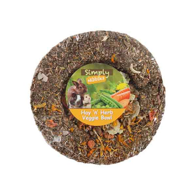 Rosewood Simply Nibbles Hay 'n' Herb Veggie Bowl | Barks & Bunnies