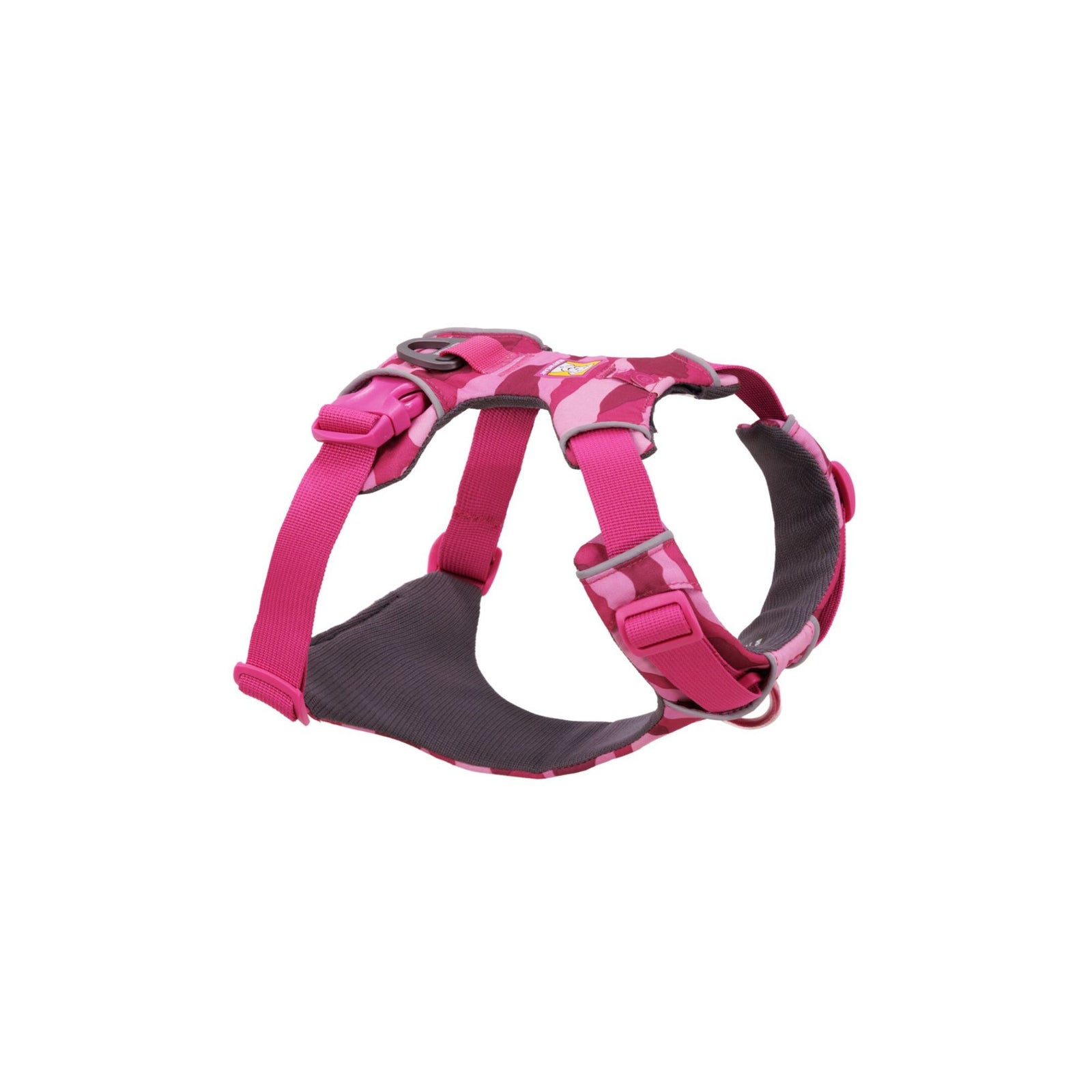 Ruffwear Front Range Harness in Pink Mountains shown from the front on a white background