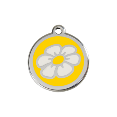 Red Dingo Daisy Dog Tag, Enamel & Stainless Steel | Barks & Bunnies