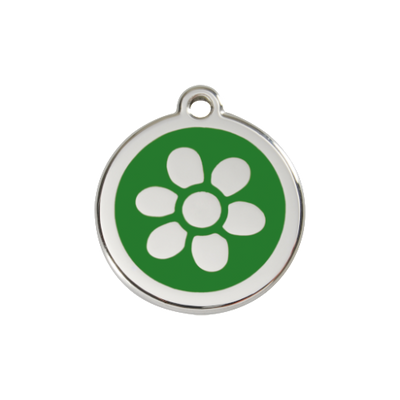 Red Dingo Flower Dog Tag, Enamel & Stainless Steel | Barks & Bunnies