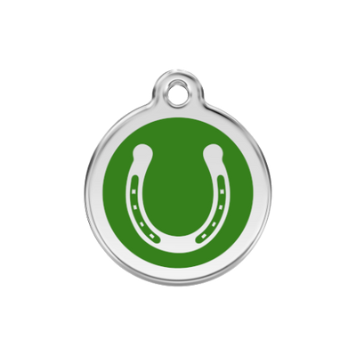 Red Dingo Dog ID Tags UK, Enamel Lucky Horseshoe | Barks & Bunnies