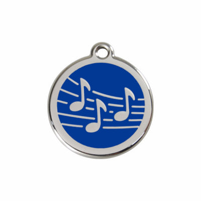 Red Dingo Music Notes Dog Tag, Enamel Pet ID Tag UK | Barks & Bunnies