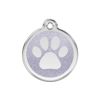 Red Dingo Glitter Paw Print Dog Tag, Enamel Pet Tag UK | Barks & Bu...