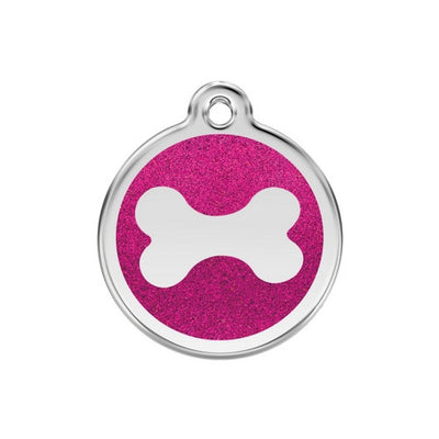 Red Dingo Glitter Bone Dog Tag, Enamel Pet Tag UK | Barks & Bunnies