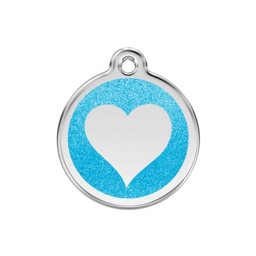 Red Dingo Glitter Heart Dog Tag, Enamel Pet Tag UK | Barks & Bunnies
