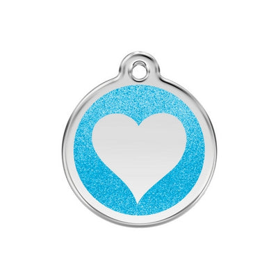 Red Dingo Glitter Heart Dog Tag, Enamel Pet Tag UK | Barks & Bunnies