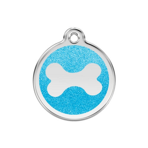 Red Dingo Glitter Bone Dog Tag, Enamel Pet Tag UK | Barks & Bunnies