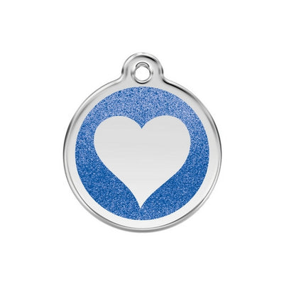 Red Dingo Glitter Heart Dog Tag, Enamel Pet Tag UK | Barks & Bunnies