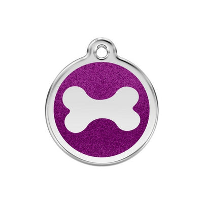 Red Dingo Glitter Bone Dog Tag, Enamel Pet Tag UK | Barks & Bunnies