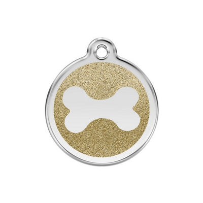 Red Dingo Glitter Bone Dog Tag, Enamel Pet Tag UK | Barks & Bunnies