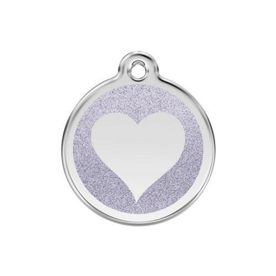 Red Dingo Glitter Heart Dog Tag, Enamel Pet Tag UK | Barks & Bunnies
