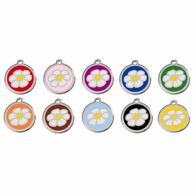 Red Dingo Daisy Dog Tag, Enamel & Stainless Steel | Barks & Bunnies
