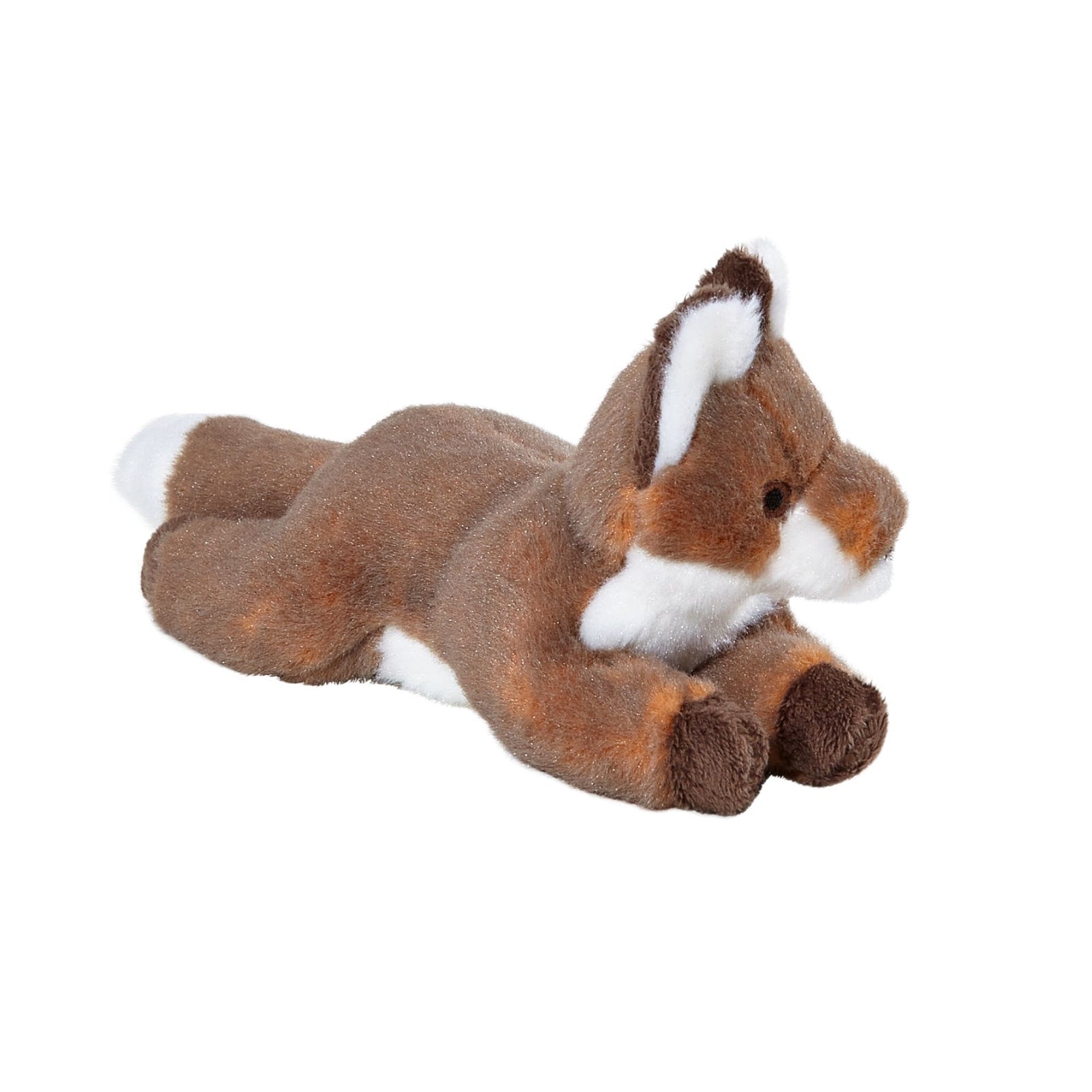 Fluff & Tuff Anderson Fox brown luxury plush dog toy side view on white background