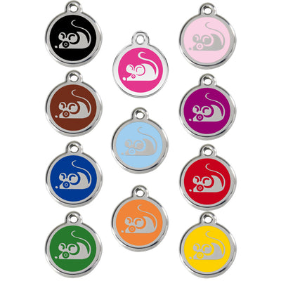 Red Dingo Mouse Cat Tag, Enamel Pet Tag UK | Barks & Bunnies