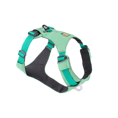 Ruffwear Hi & Light dog harness in Sage Green, front three-quarter view on white background