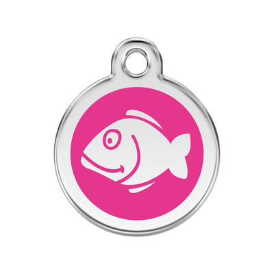 Red Dingo Fish Cat Tag, Enamel Pet Tag UK | Barks & Bunnies