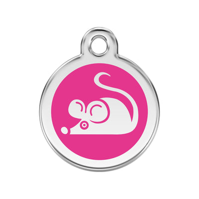 Red Dingo Mouse Cat Tag, Enamel Pet Tag UK | Barks & Bunnies