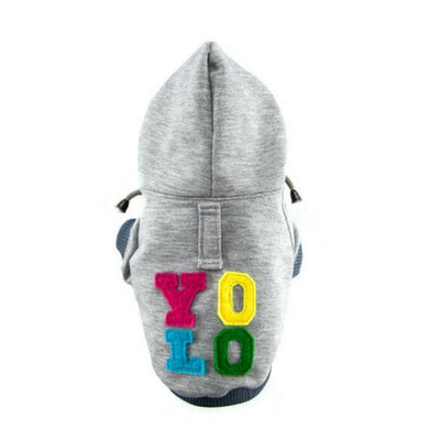 Bowl & Bone Republic YOLO Hoodie Dog Coat Grey | Barks & Bunnies