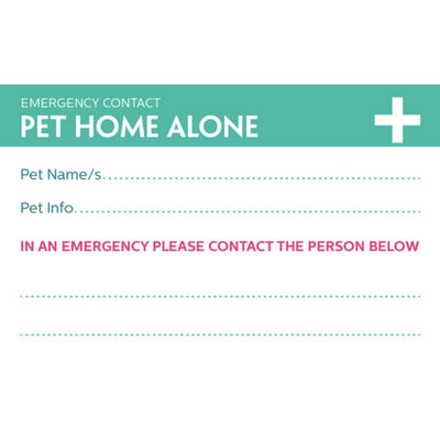 Pet Emergency Contact Card