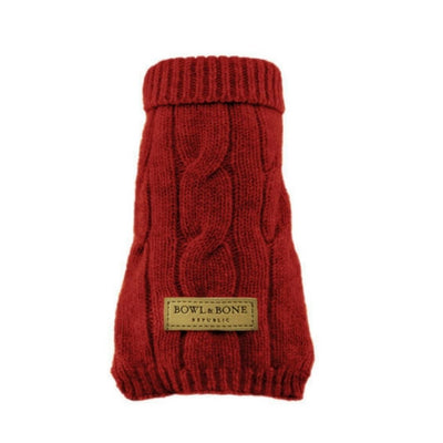 Bowl & Bone Aspen Pullover Red, Warm Wool Dog Coat | Barks & Bunnies