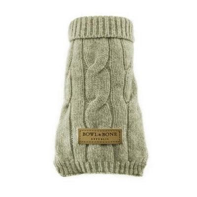 Bowl & Bone Aspen Pullover Ecru, Warm Wool Dog Coat | Barks & Bunnies