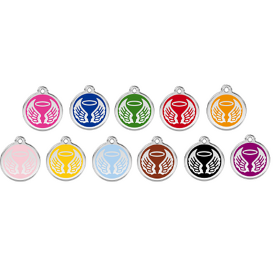 Red Dingo Angel Wings Dog Tag, Enamel Pet Tag UK | Barks & Bunnies