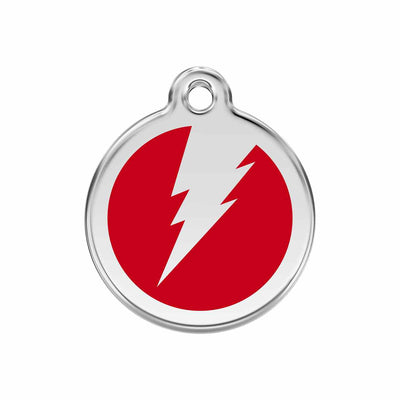 Red Dingo Lightening Bolt Dog Tag, Enamel Pet Tag | Barks & Bunnies