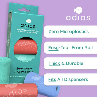 Adios Compostable Rainbow Rolls Dog Poo Bags | Barks & Bunnies