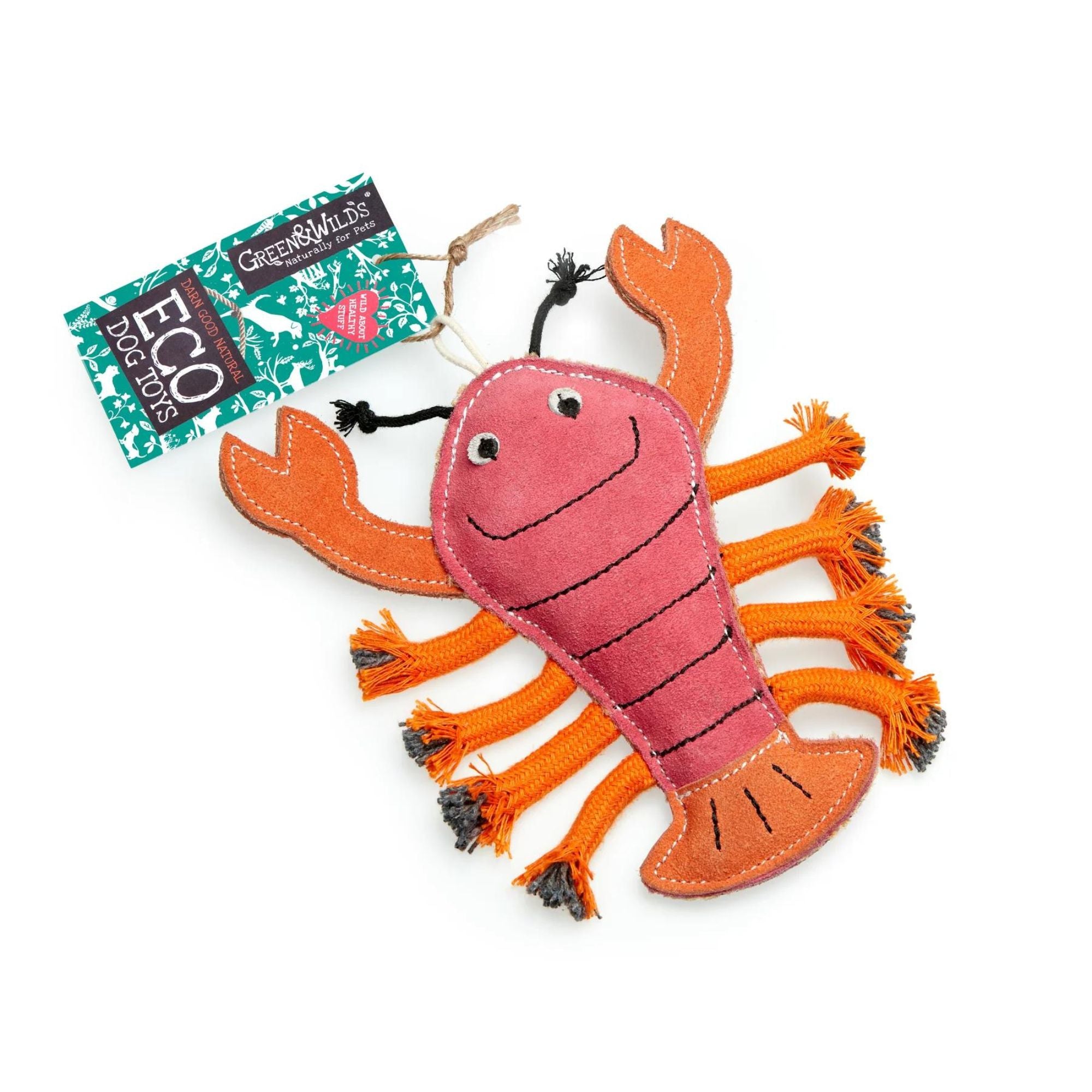 Green & Wilds Larry The Lobster, Eco Friendly Dog Toy | Barks & Bunnies