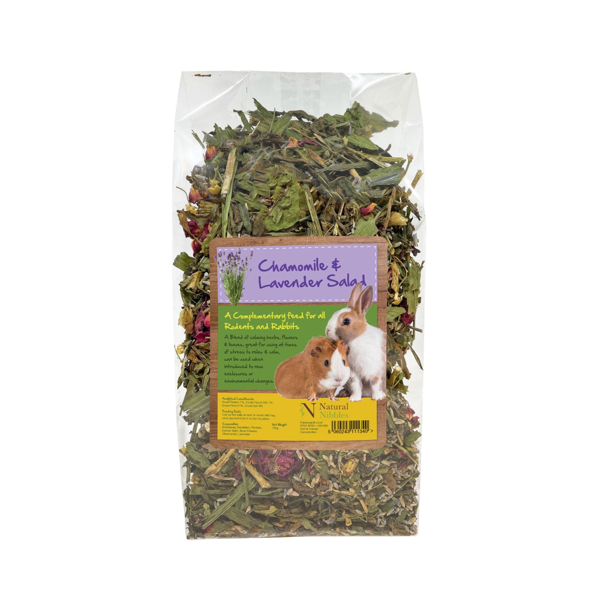 Natural Nibbles Chamomile & Lavender Salad Dried Herbs for Rabbits | Barks & Bunnies