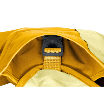 Ruffwear Sun Shower Jacket buckle and fastening detail mineral yellow