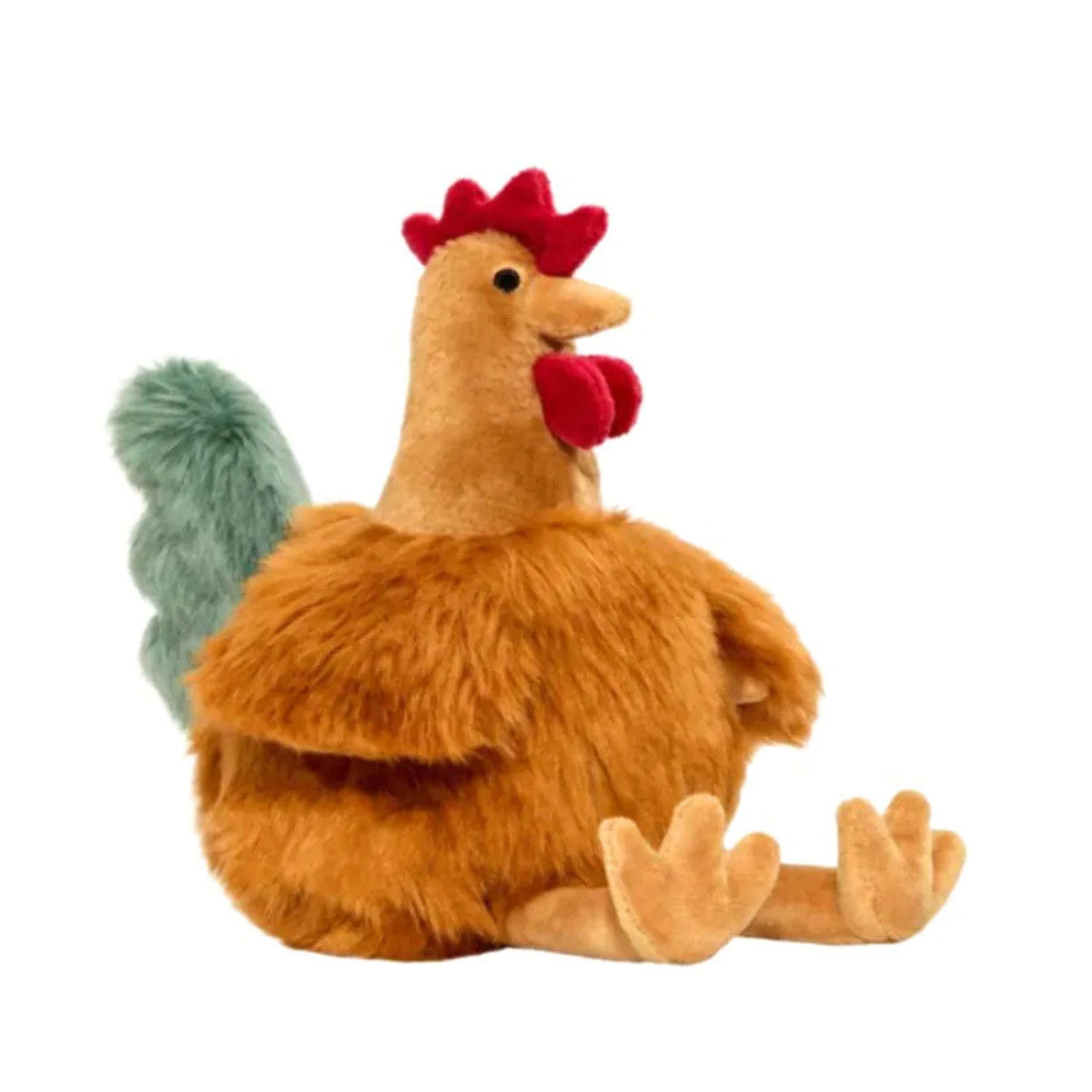 Fluff &amp; Tuff Chandler Chicken sitting squeaky plush dog toy, medium size, 10 inches