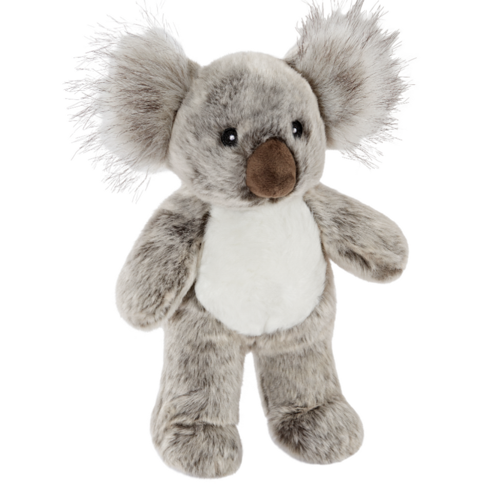 Fluff & Tuff Doc Koala grey plush dog toy on white background