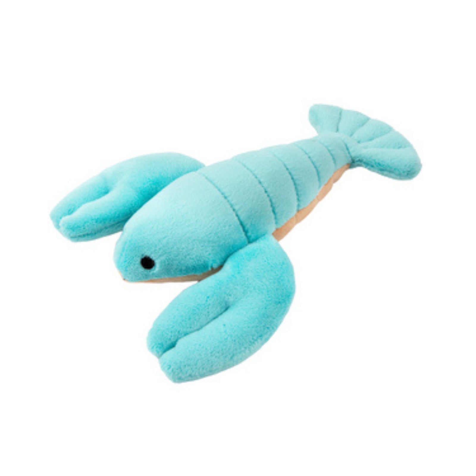 Fluff & Tuff Rachel Mini Lobster extra small plush dog toy in teal blue on white background