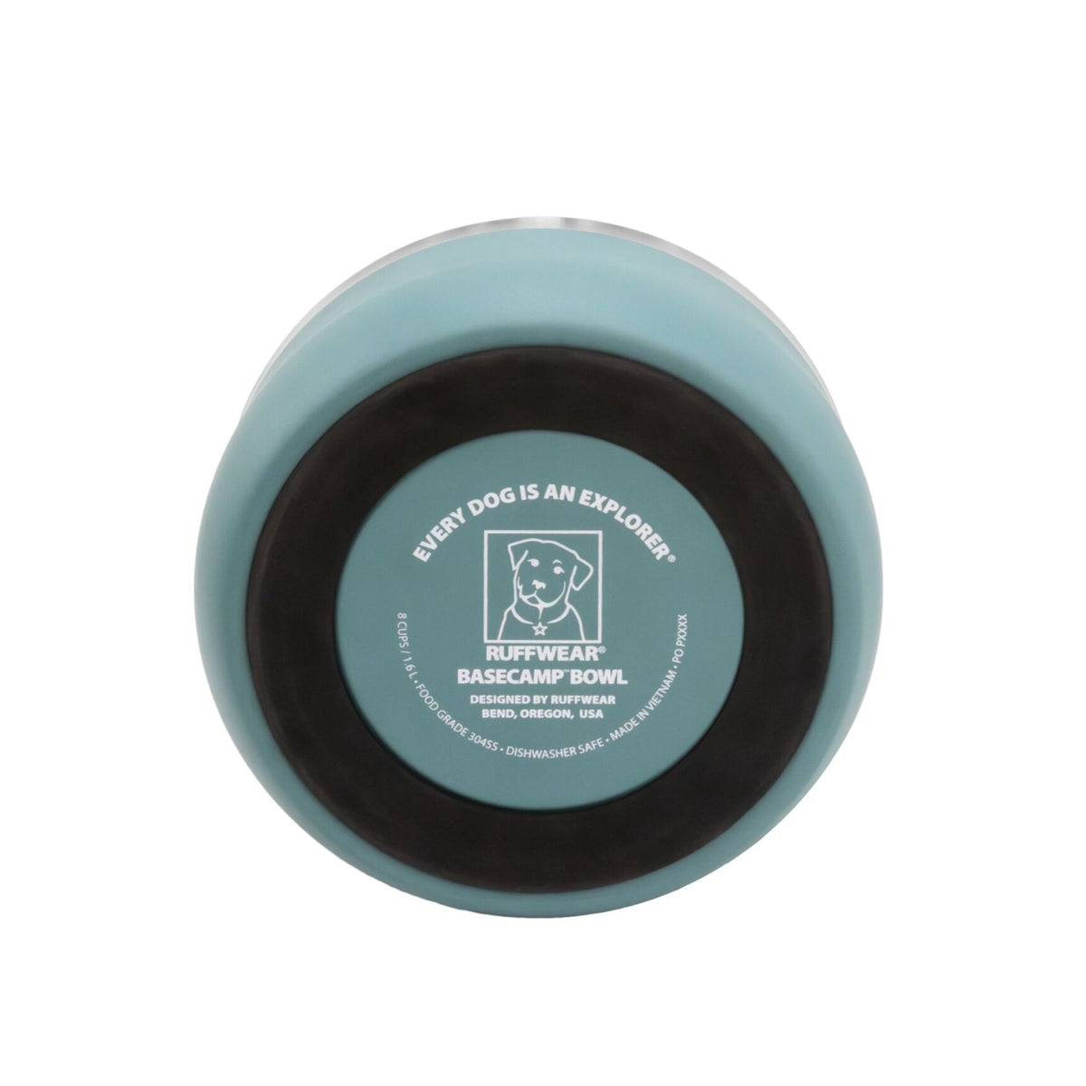 Underside of Ruffwear Basecamp Bowl showing non-slip silicone base