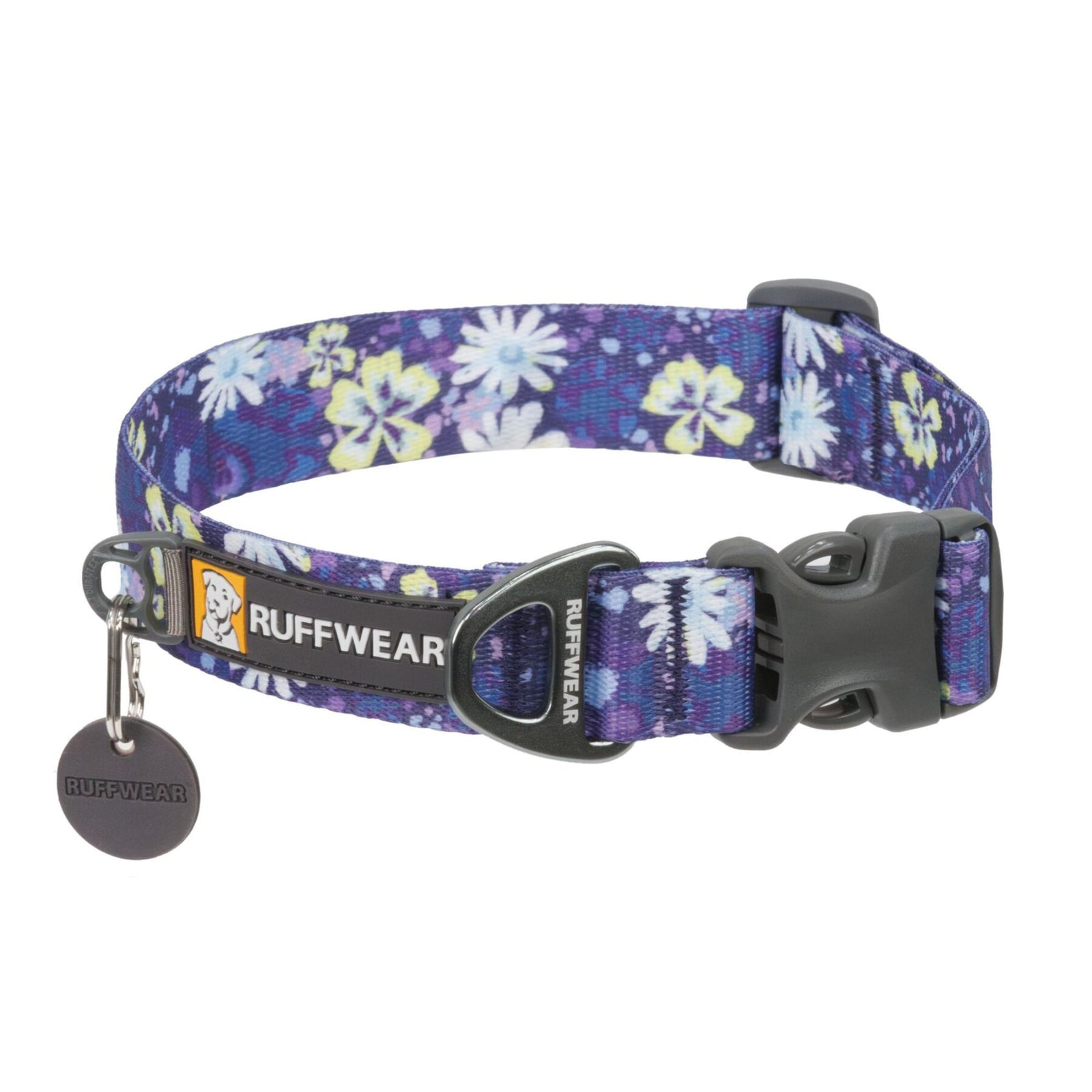 Ruffwear Front Range Dog Collar in Blaze Orange, studio shot on white background
