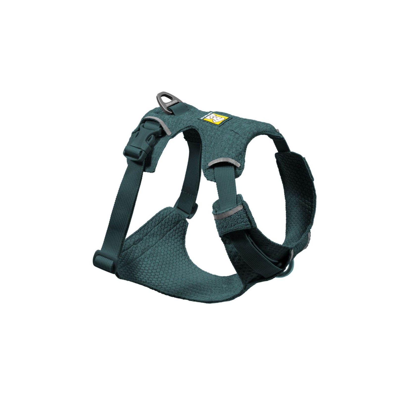 Ruffwear Front Range Flex Harness in  Polar Blue, showing engineered knit construction and aluminium V-ring, product shot on white background
