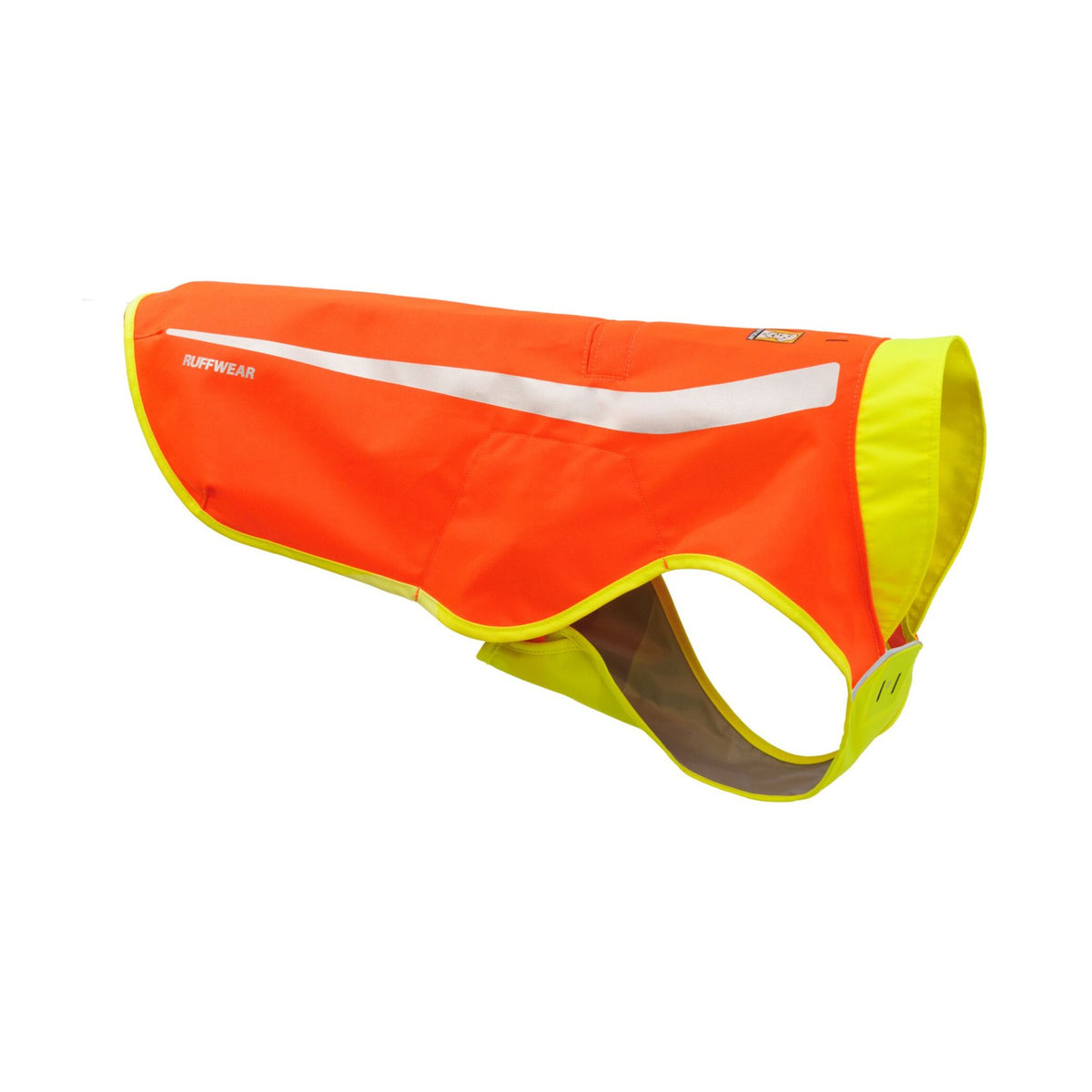 Ruffwear Lumenglow High-Vis Vest in Blaze Orange - lightweight high-visibility dog vest with reflective panels and leash portal for dark walks
