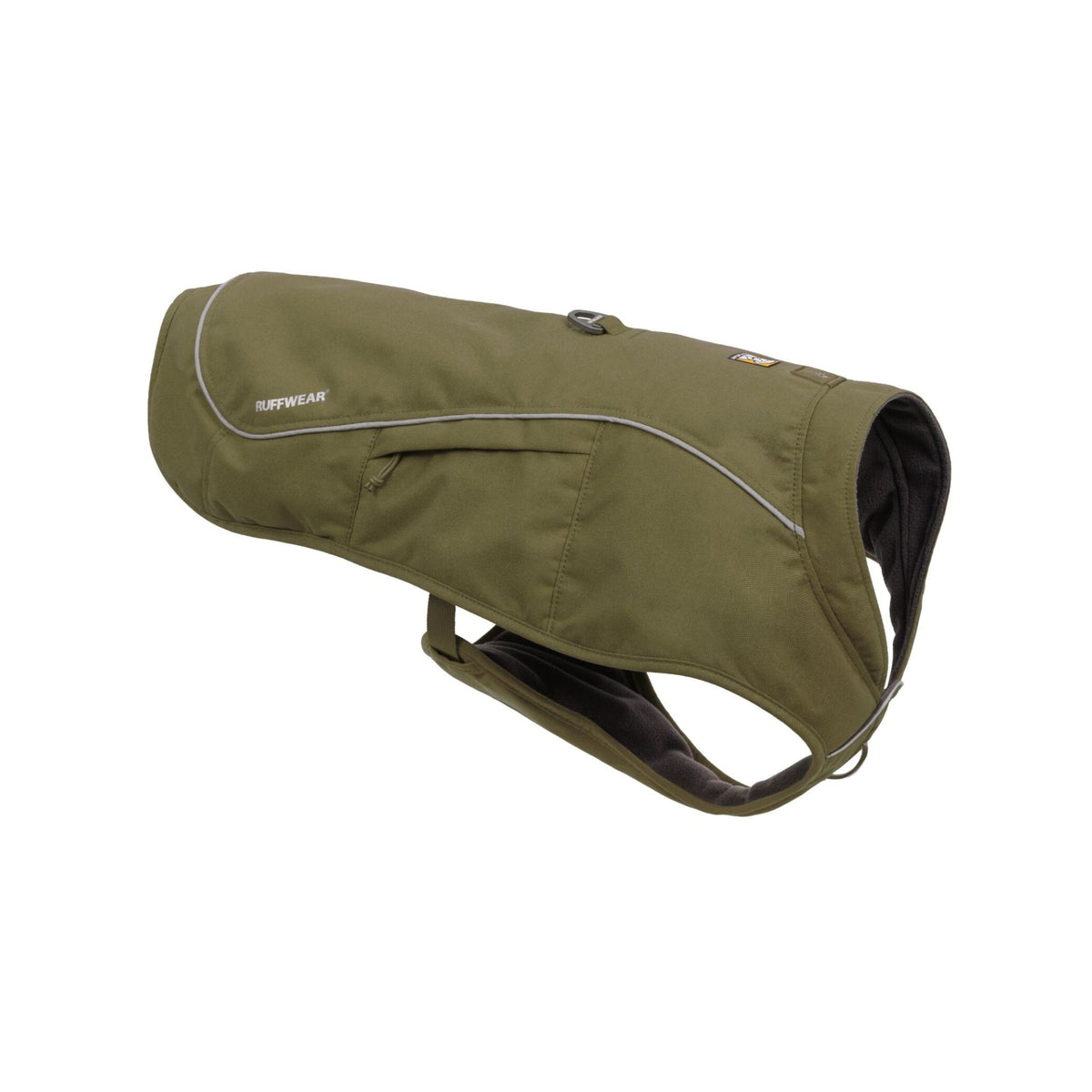 Ruffwear Overcoat Fuse insulated dog harness vest in Cedar Green - insulated dog coat with built-in harness for autumn and winter walks