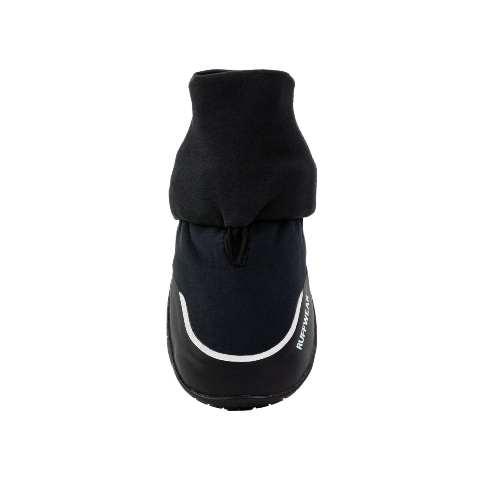 Ruffwear Polar Trex Winter Dog Boots shown in pairs on white background, angled view displaying glass fiber lug outsole with micro-cleat pattern and reflective trim on waterproof softshell upper