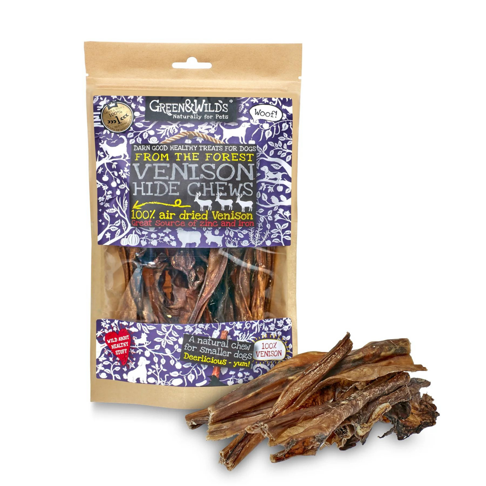 Green & Wilds Venison Hide Chews Natural Dog Chew | Barks & Bunnies
