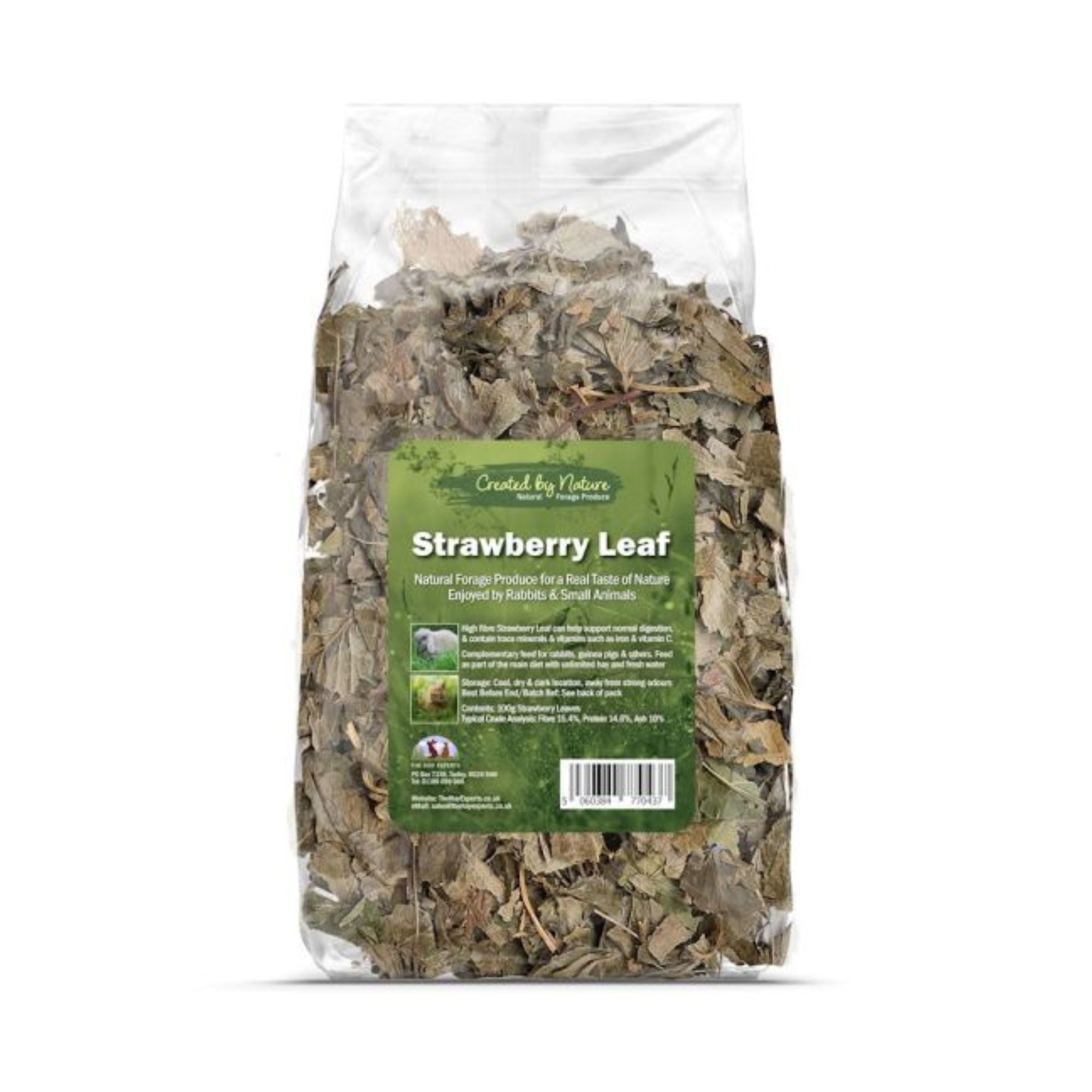 The Hay Experts Strawberry Leaf, Dried Herbs for Rabbits | Barks & Bunnies