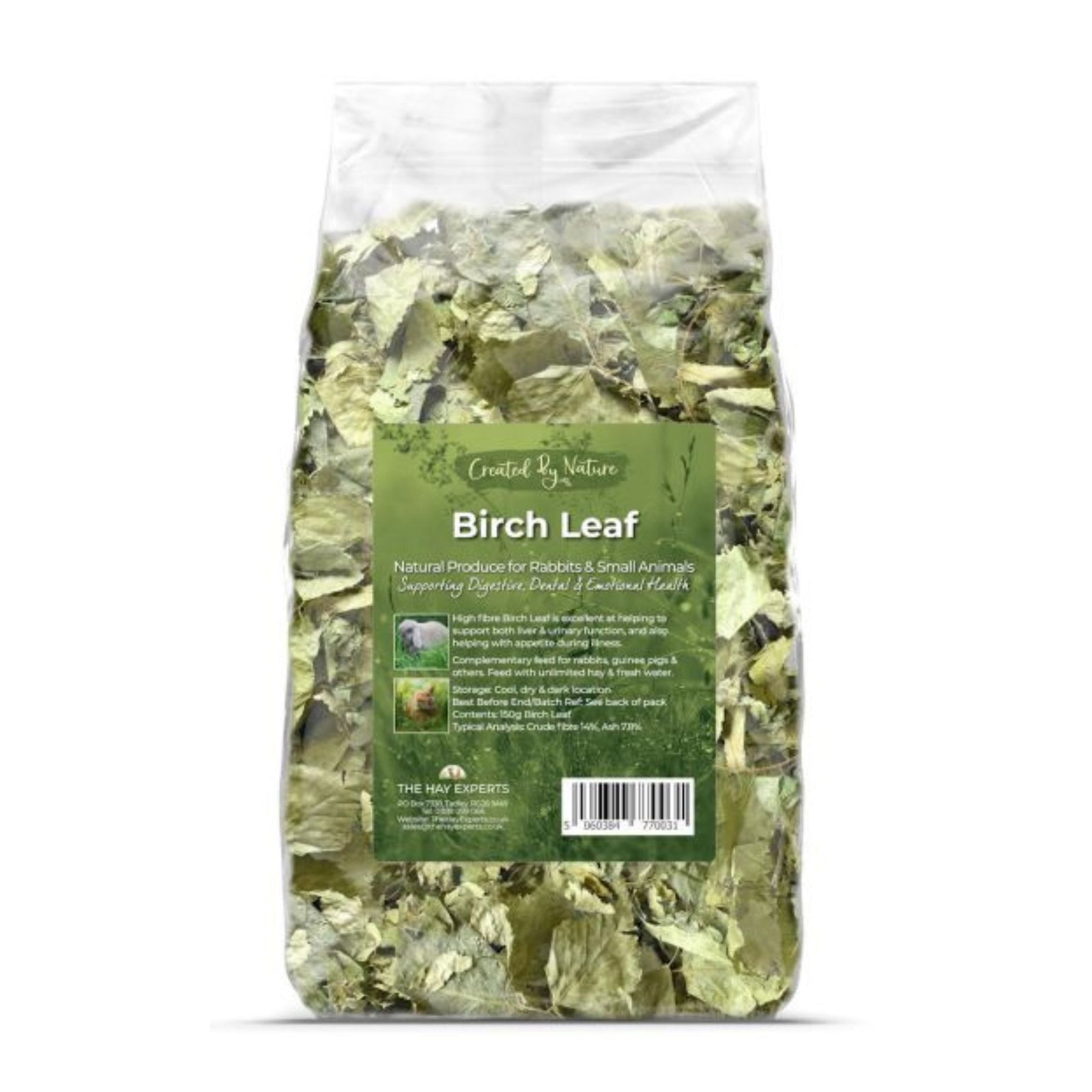 The Hay Experts Birch Leaf, Dried Herbs for Rabbits | Barks & Bunnies