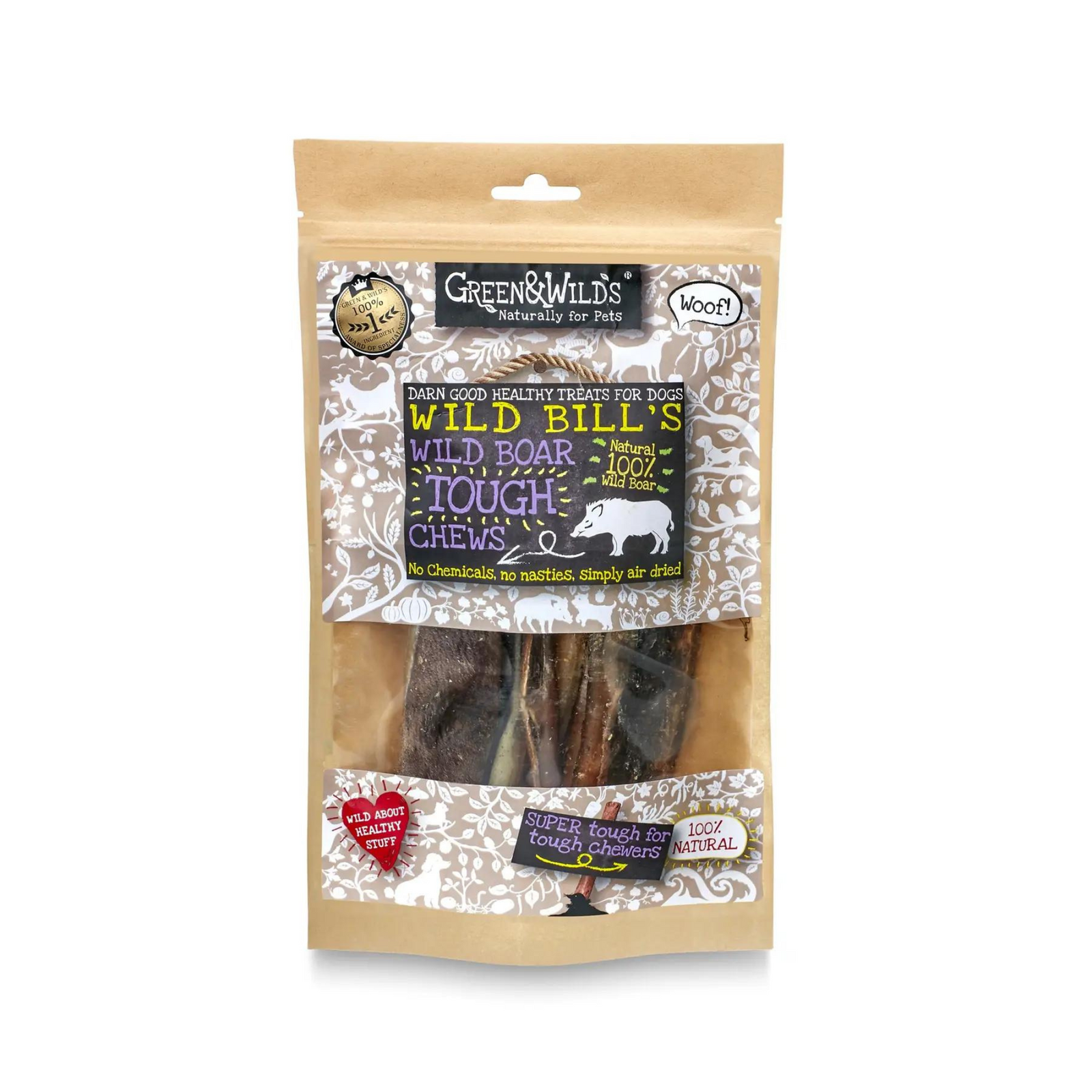Green & Wilds Wild Boar Tough Chews Natural Dog Chew | Barks & Bunnies