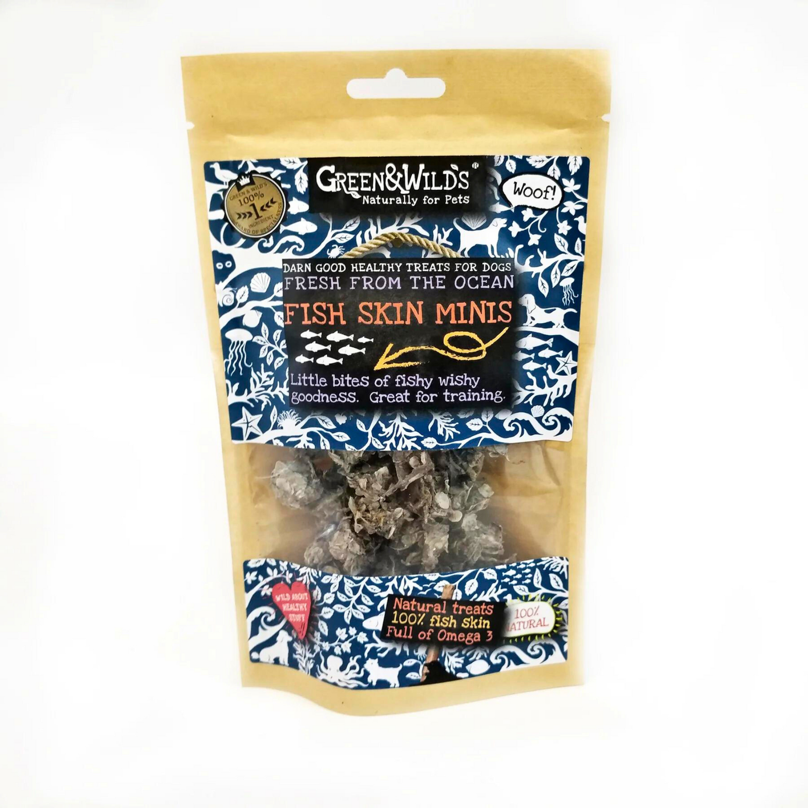 Green & Wilds Fish Skin Minis, Fish Dog Treats | Barks & Bunnies
