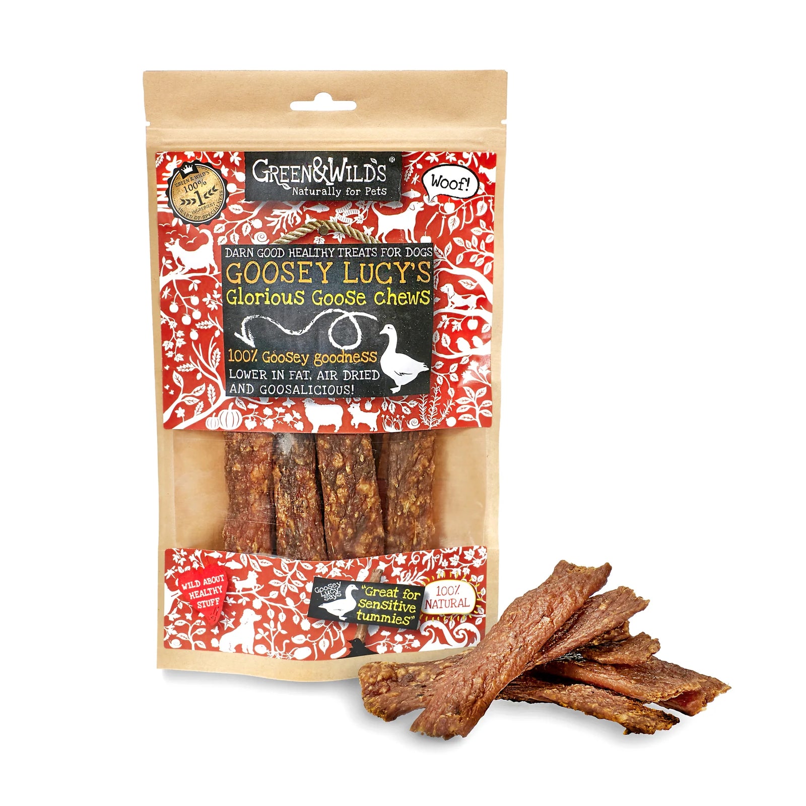 Green & Wilds Goosey Lucy's Goose Chews! Dog Treats | Barks & Bunnies