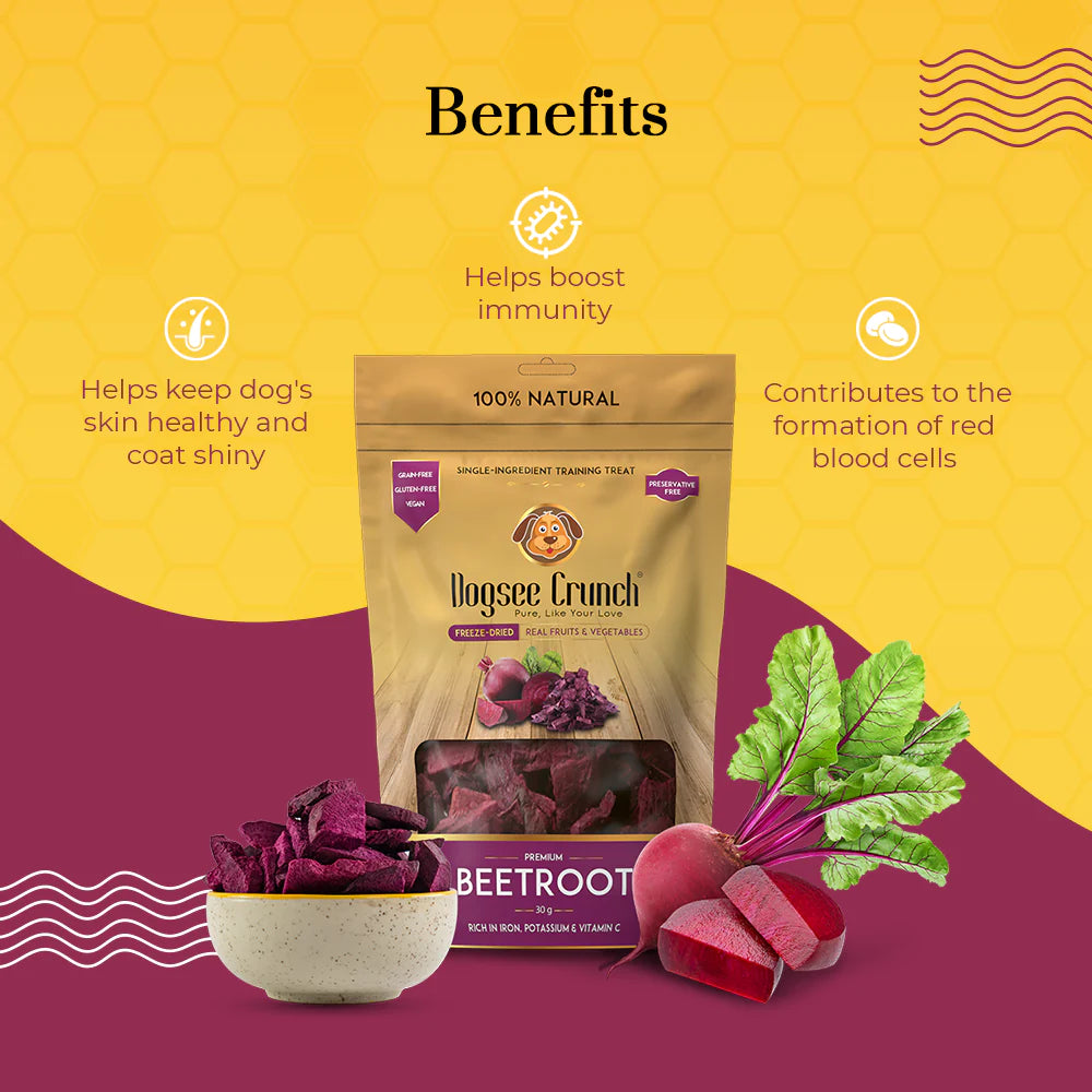 Dogsee Crunch Freeze Dried Beetroot | Barks &amp; Bunnies