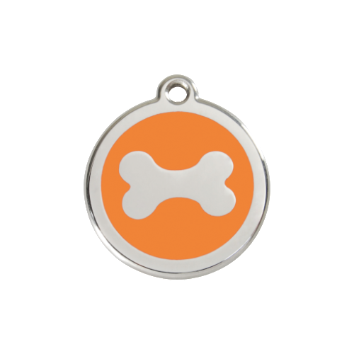 Red Dingo Bone Dog ID Tag, Enamel &amp; Stainless Steel | Barks &amp; Bunnies