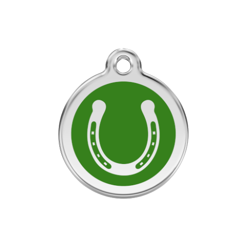 Red Dingo Dog ID Tags UK, Enamel Lucky Horseshoe | Barks & Bunnies