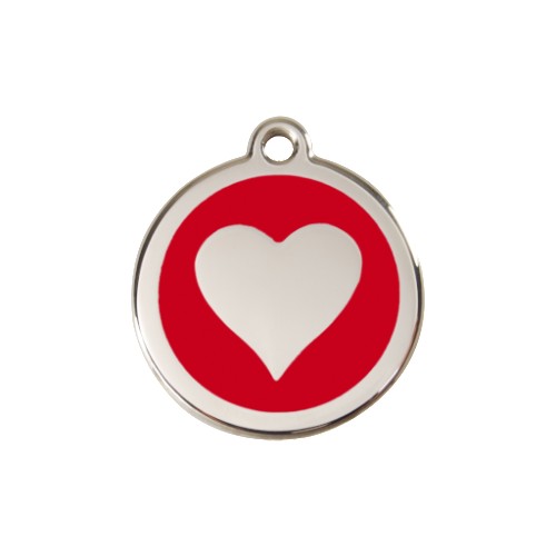 Red Dingo Heart Dog ID Tag, Enamel & Stainless Steel | Barks & Bunnies